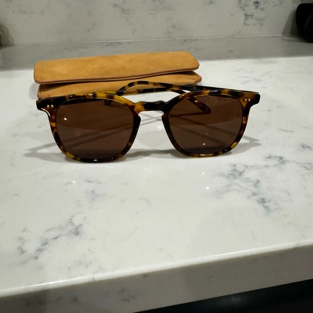 Garrett Leight Tortoiseshell Frame Sunglasses with Brown Lenses
